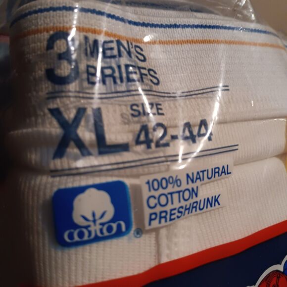 Vtg Fruit of the Loom White Briefs-Size XL-3 Pk-1992-Comfort Loom Waistband-NEW - Picture 7 of 7